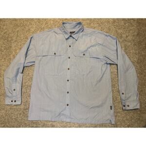 Patagonia Shirt Mens Large Blue Long Sleeved Island Hopper Fishing Hiking